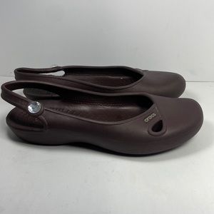 Crocs Womens Olivia Rhinestone Slingback Flats Size 5